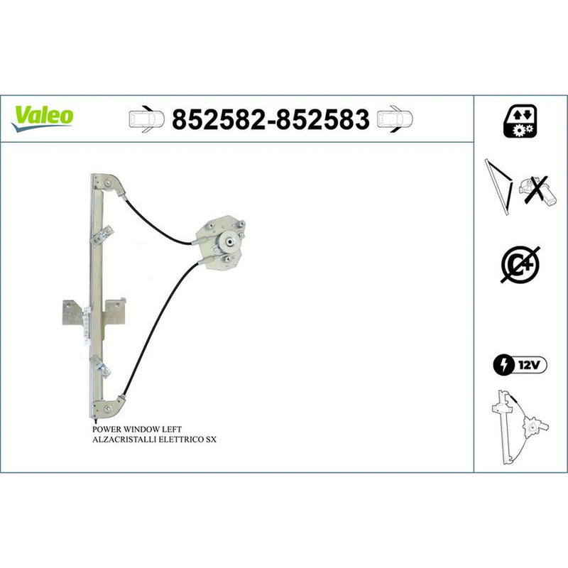 Valeo Electric Window Regulator Lifter Left Front 852582