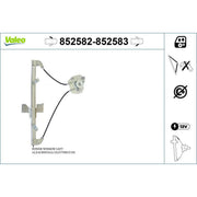 Valeo Electric Window Regulator Lifter Right Front 852583