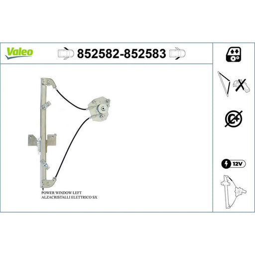 Valeo Electric Window Regulator Lifter Right Front 852583
