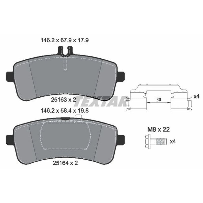 Textar Rear Brake Pad Set 2516301