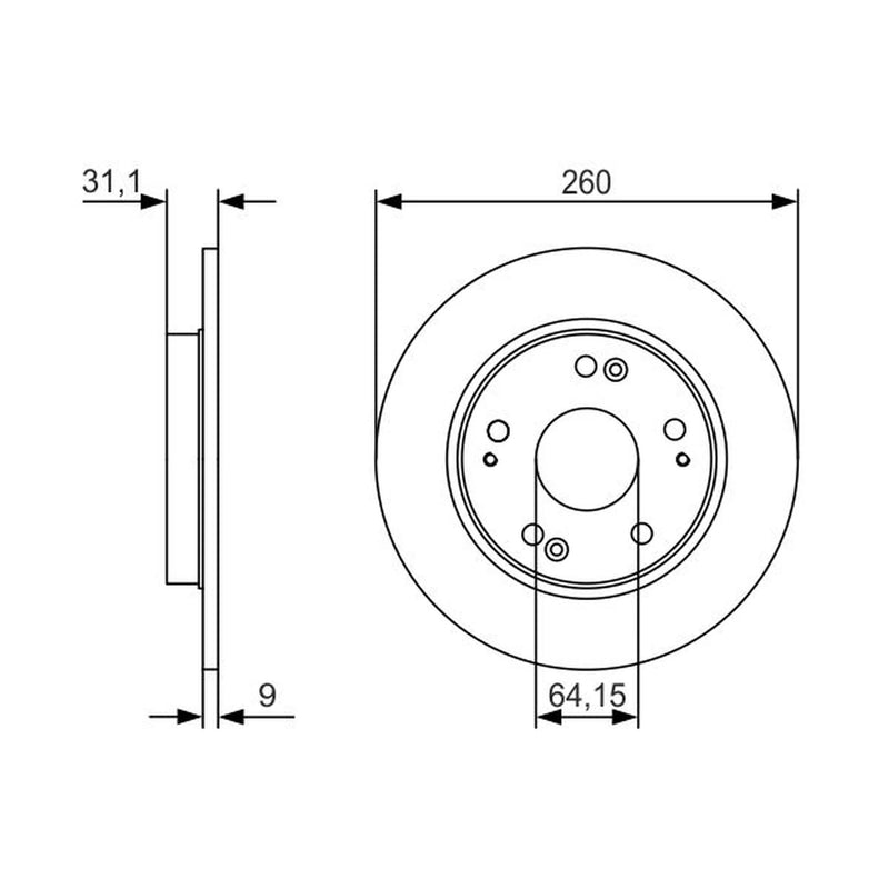 Bosch 2 x Solid Rear Brake Discs 0986479V21-x2