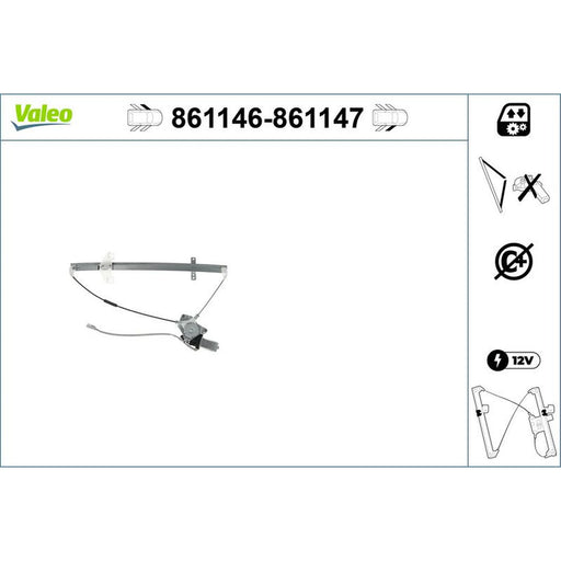 Valeo Electric Window Regulator Lifter Right Front 861147