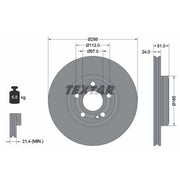 Textar 2 x Vented Front Brake Discs 92323505-x2