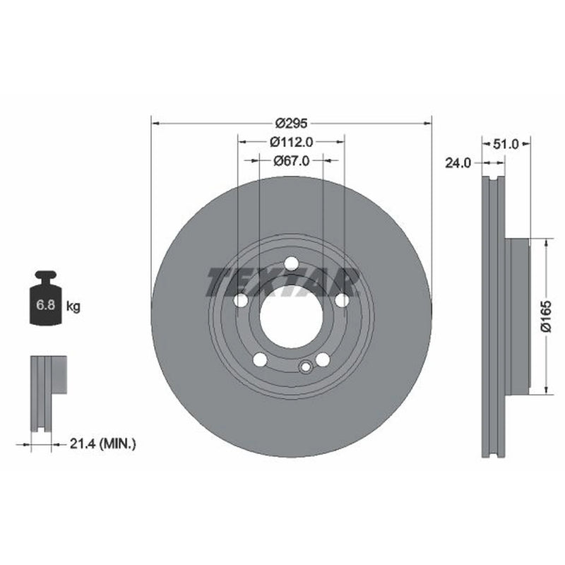 Textar 2 x Vented Front Brake Discs 92323505-x2