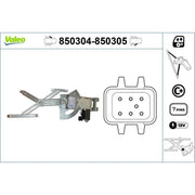 Valeo Electric Window Regulator Lifter Left Front 850304
