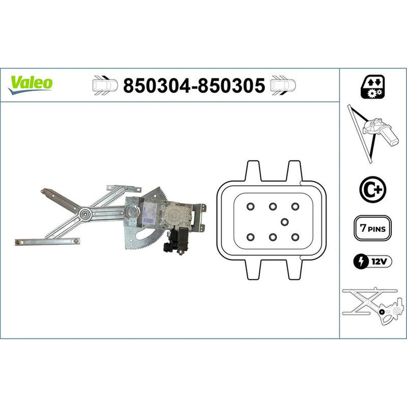 Valeo Electric Window Regulator Lifter Left Front 850304