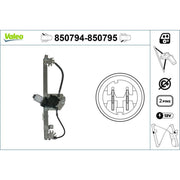 Valeo Electric Window Regulator Lifter Right Rear 850795
