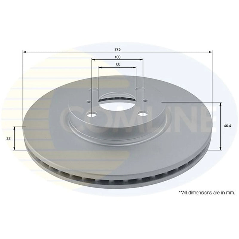 Comline 2 x Vented Front Brake Discs ADC01142V-x2