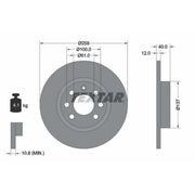 Textar 2 x Solid Brake Discs 92050600