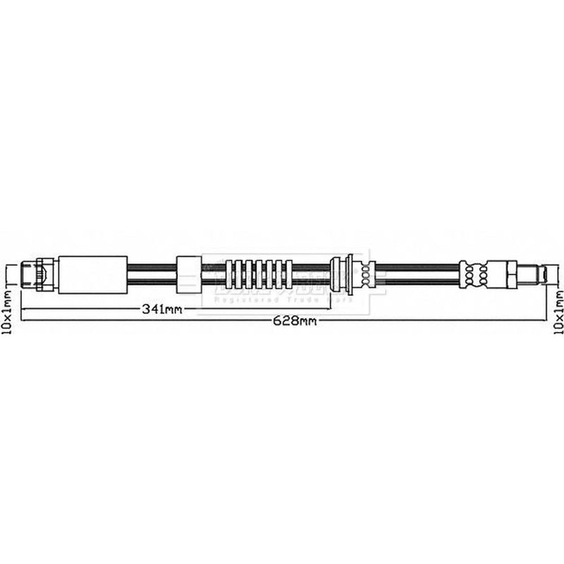 Borg & Beck Brake Hydraulic Hose Line Front Right BBH8567