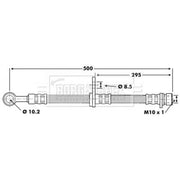 Borg & Beck Brake Hydraulic Hose Line Front Right BBH6695
