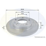 Comline 2 x Solid Rear Brake Discs ADC0421-x2