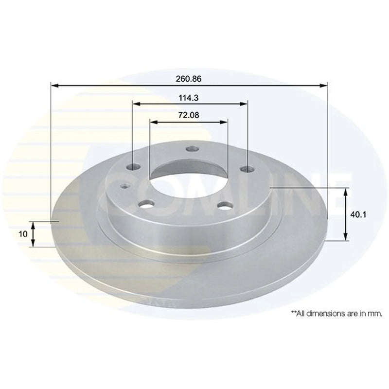 Comline 2 x Solid Rear Brake Discs ADC0421-x2