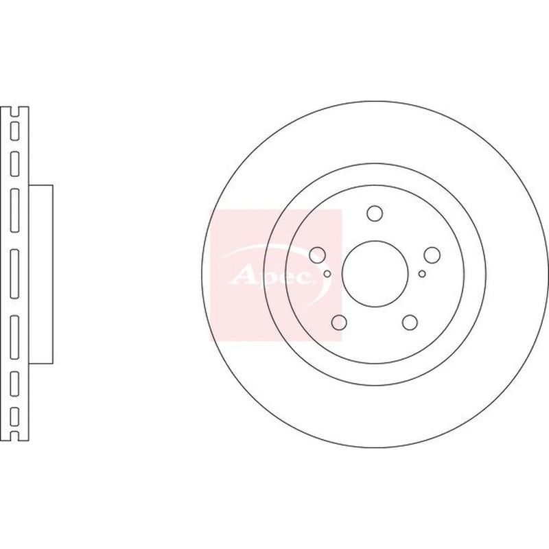 Apec 2 x Vented Front Brake Discs DSK3410-x2