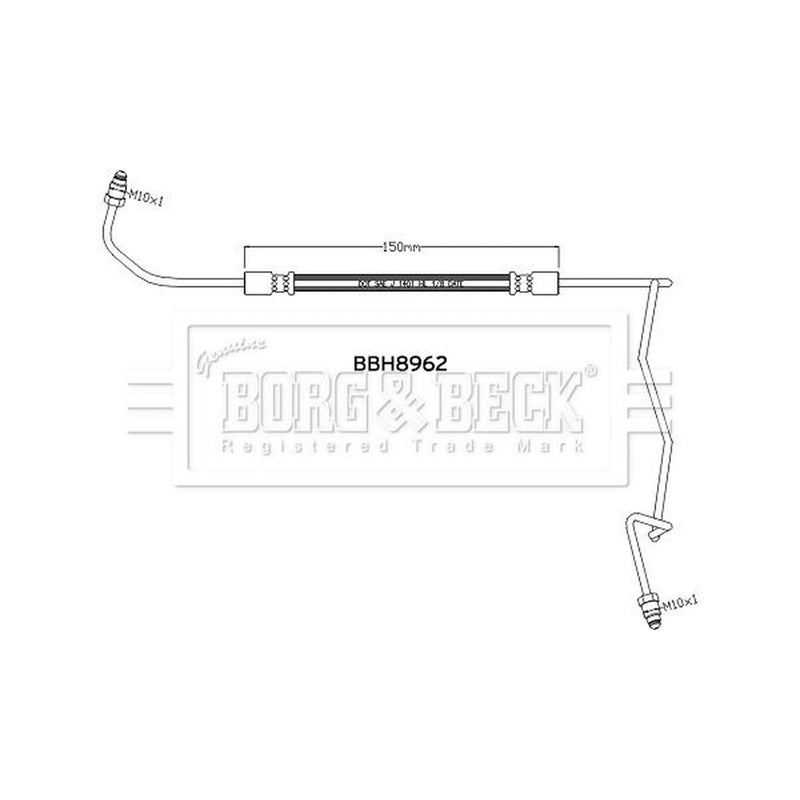 Borg & Beck Brake Hydraulic Hose Line outer BBH8962