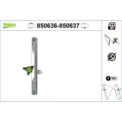 Valeo Electric Window Regulator Lifter Left Front 850636