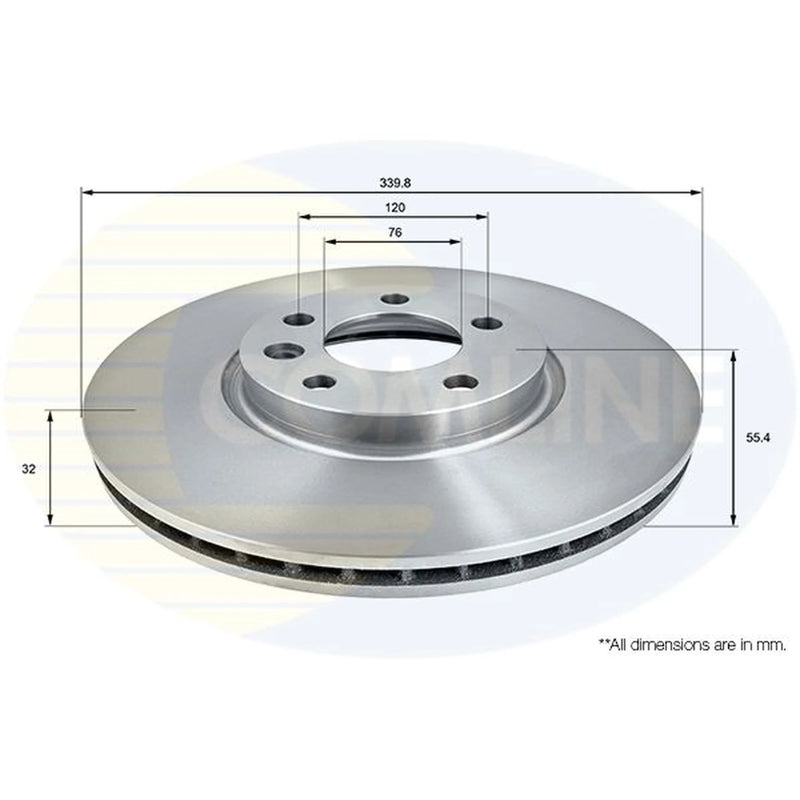 Comline 2 x Vented Front Brake Discs ADC2610V-x2
