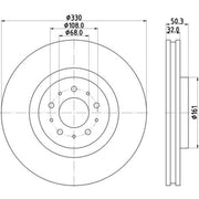 Mintex 2 x Vented Front Brake Discs MDC1938-x2