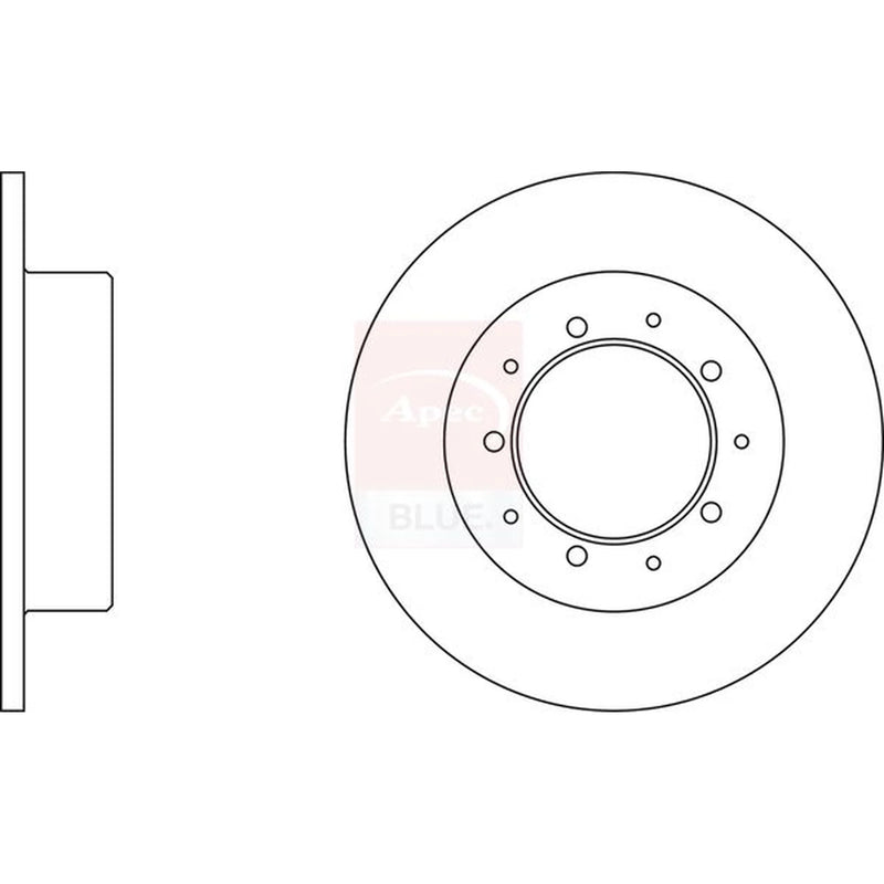 Apec 2 x Solid Rear Brake Discs SDK6204-x2