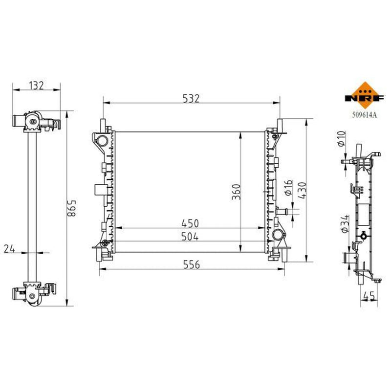 NRF Engine Radiator 509614A