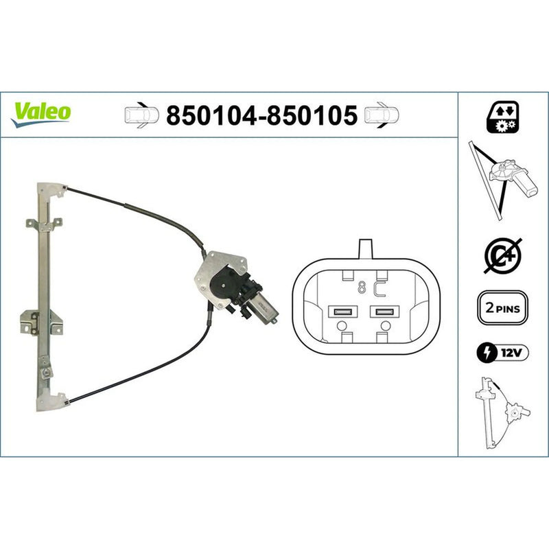 Valeo Electric Window Regulator Lifter Right Front 850105