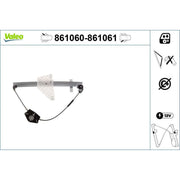 Valeo Electric Window Regulator Lifter Right Rear 861061