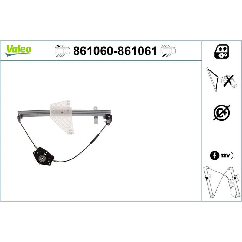 Valeo Electric Window Regulator Lifter Right Rear 861061