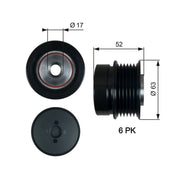 Gates Alternator Overrunning Freewheel Clutch OAP7187