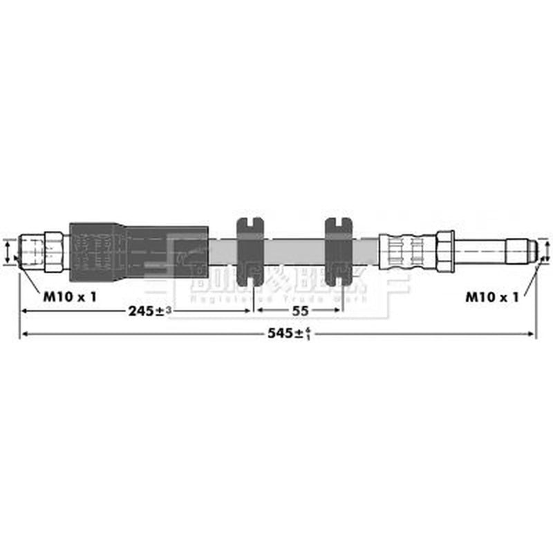 Borg & Beck Brake Hydraulic Hose Line Front Right BBH6812