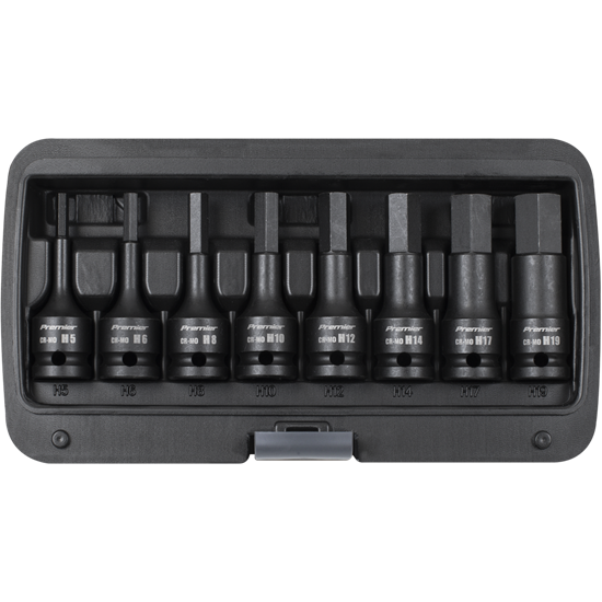 Sealey Impact Hex Socket Bit Set 8pc 1/2"Sq Drive AK5601 Sealey  - Town Parts