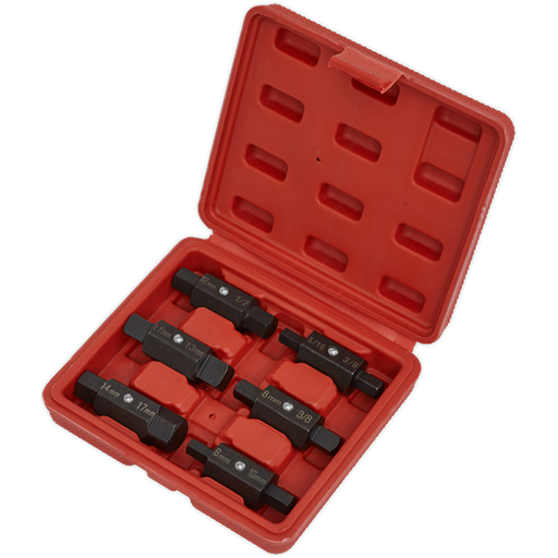 Sealey Oil Drain Plug Key Set 6pc Double End AK658 Sealey  - Town Parts