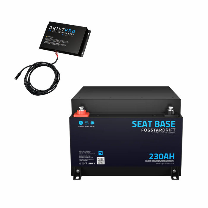 Fogstar 12v 230Ah Seat Base - LiFeP04 Battery - Dyna-mo Solar - Van Life Living