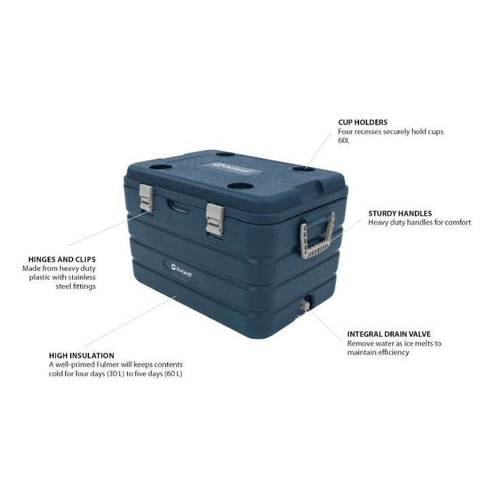 Outwell Fulmar 60L Cool Box Cooler Keeps upto 5 Days - Outwell - Van Life Living