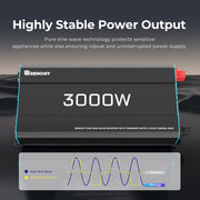Renogy 3000W 12V to 230V/240V Pure Sine Wave Inverter With English Standard Socket - Dyna-mo Solar - Van Life Living