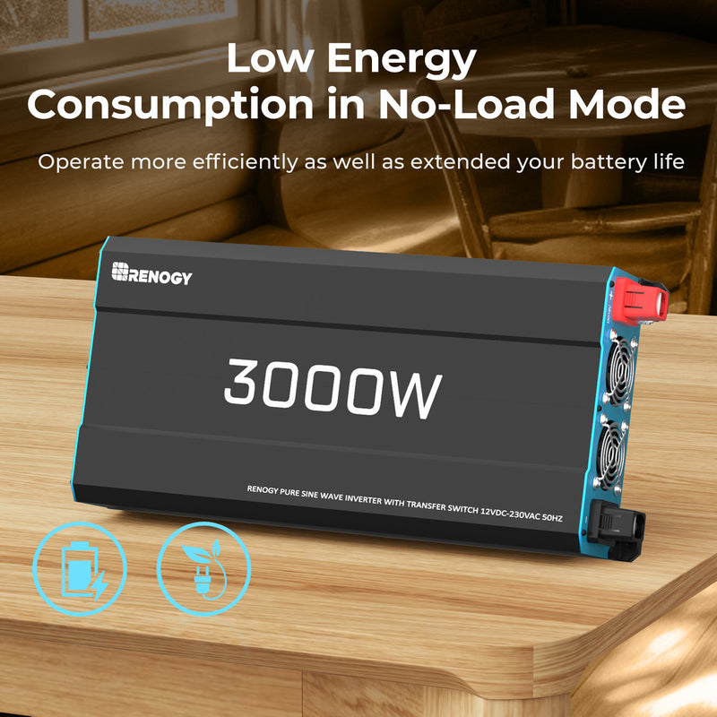 Renogy 3000W 12V to 230V/240V Pure Sine Wave Inverter With English Standard Socket - Dyna-mo Solar - Van Life Living