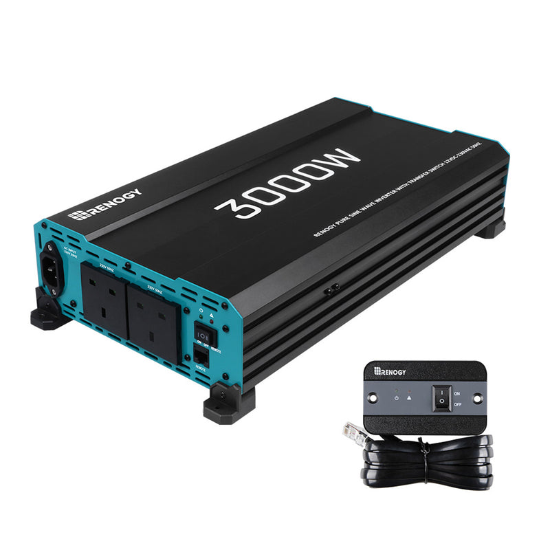 Renogy 3000W 12V to 230V/240V Pure Sine Wave Inverter With English Standard Socket - Dyna-mo Solar - Van Life Living