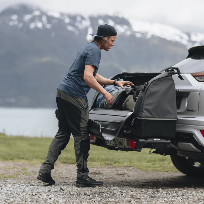 Thule BackSpace XT foldable towbar carrier cargo black Towbar cargo carrier - Thule - Van Life Living