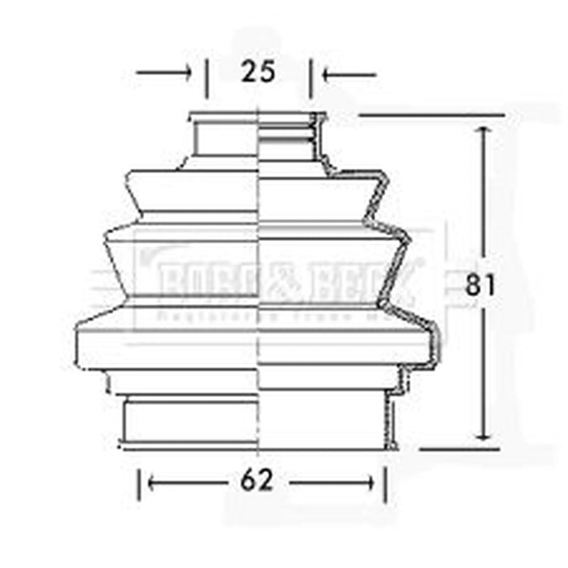 Borg & Beck Drive Shaft Bellow Kit transmission sided BCB2196