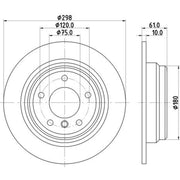 DON 2 x Solid Rear Brake Discs PCD12382