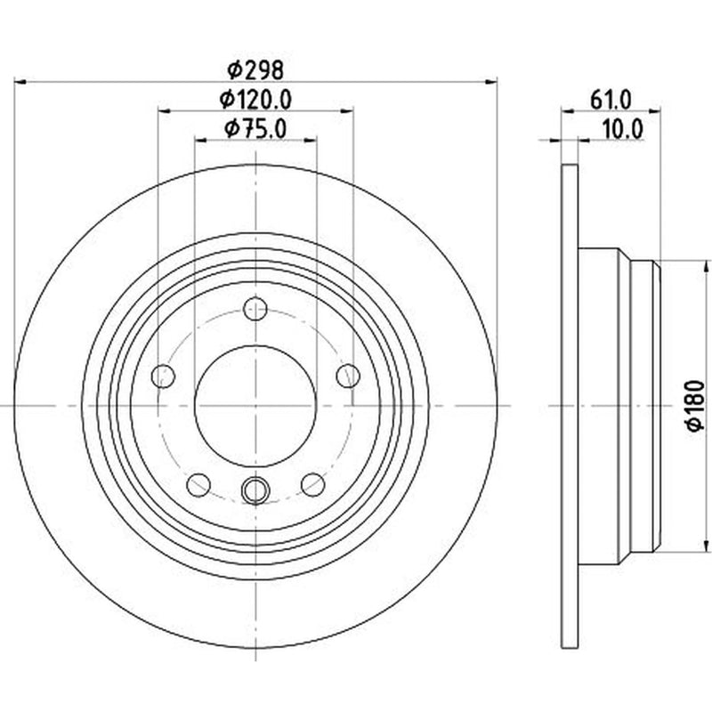 DON 2 x Solid Rear Brake Discs PCD12382