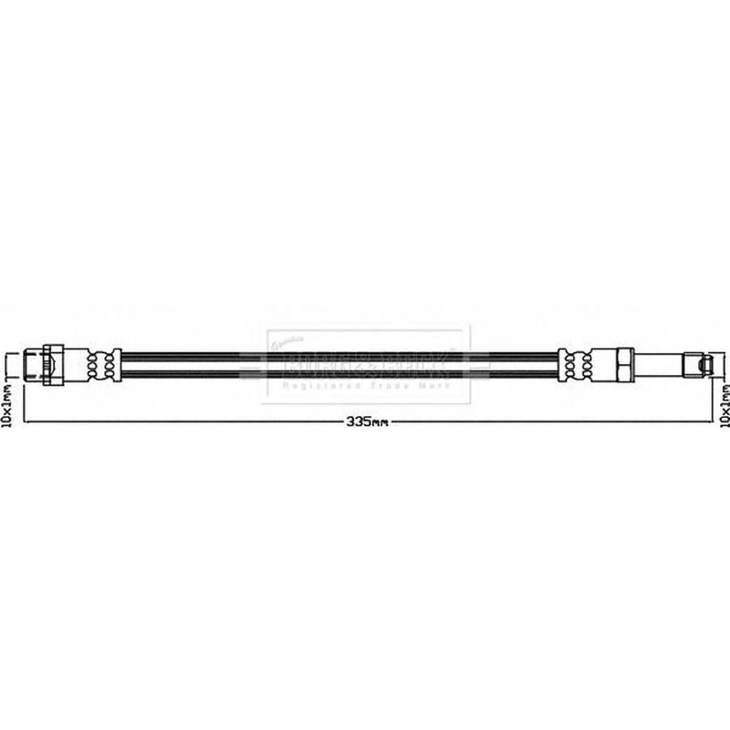 Borg & Beck Brake Hydraulic Hose Line Rear Right BBH8329