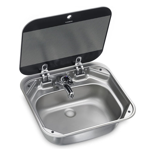 Dometic Smev square sink with black glass lid VA8005 - Dometic - Van Life Living