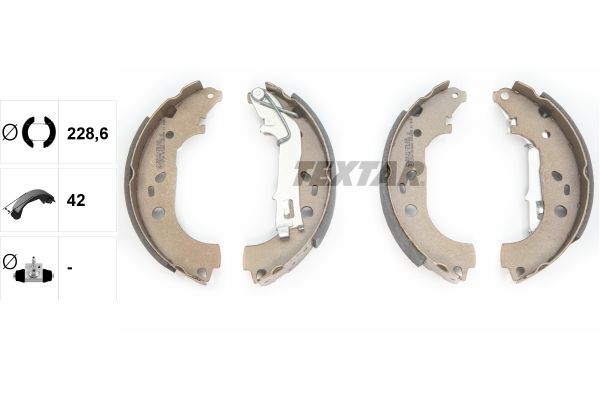 Textar Brake Shoe Set Axle Kit Rear 42mm 91067600
