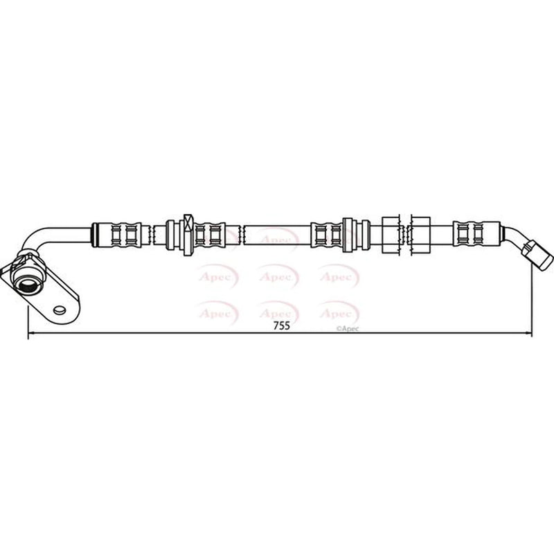 Apec Brake Hydraulic Hose Line Front Right HOS3661