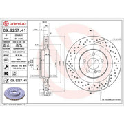 Brembo 2 x Slotted/Perforated Rear Brake Discs 09.9257.41-x2
