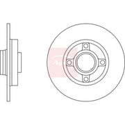 Apec 2 x Solid Rear Brake Discs DSK2444-x2
