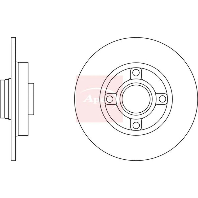 Apec 2 x Solid Rear Brake Discs DSK2444-x2
