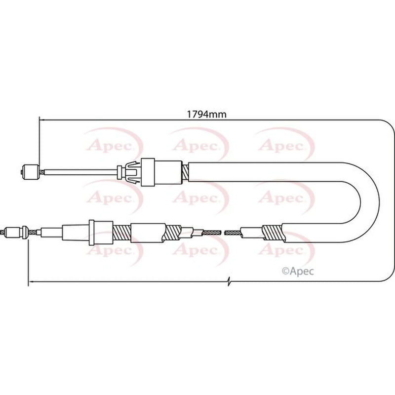 Apec Handbrake Cable Right Rear CAB1335