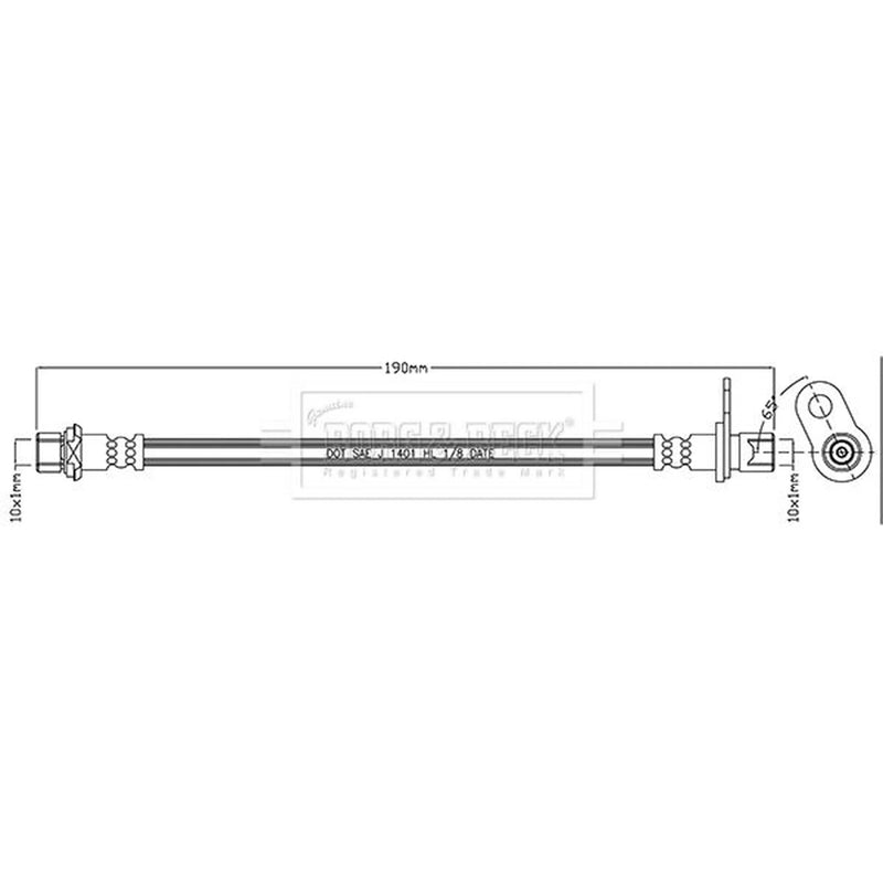 Borg & Beck Brake Hydraulic Hose Line inner BBH7937