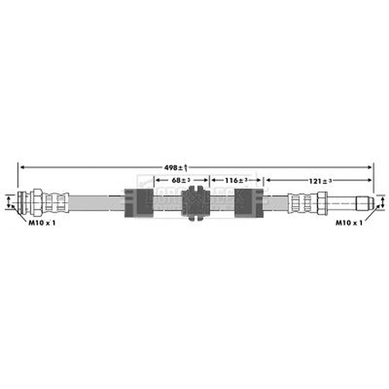Borg & Beck Brake Hydraulic Hose Line Front Right BBH6708